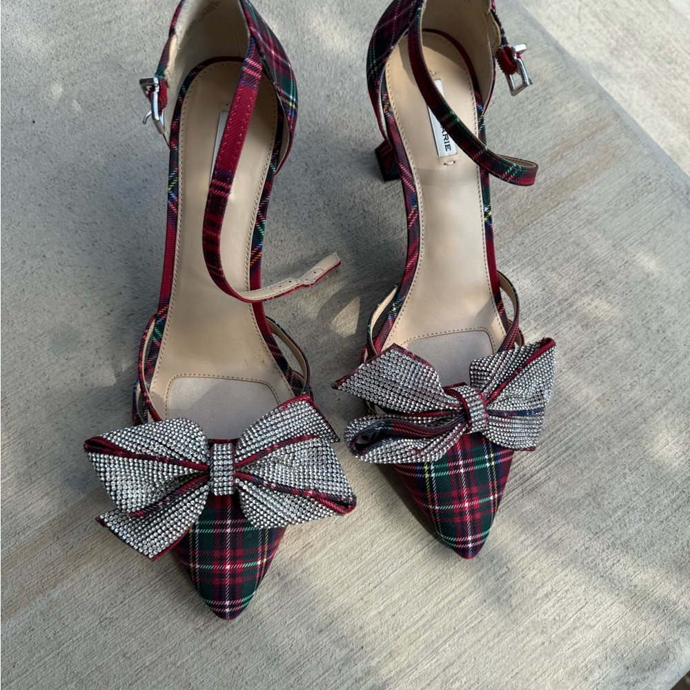 Alex Marie Red and Green Heels with Bow Detail